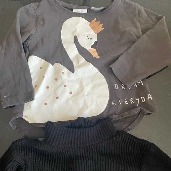 Zara Baby Girl Bundle of 3 Long Sleeve Tops Size 6-9 Months - Picture 4 of 6